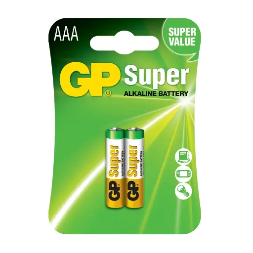 [GP24A-2U2] BATERIA AAA 1.5V CARTON 2PCS SUPER ALKALINA