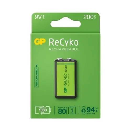 [GPRHV208R075] BATERIA GP RECARGABLE 9V 200mAh