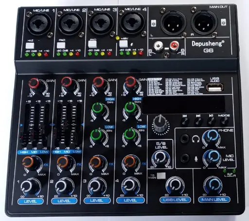 [G6] CONSOLA DEPUSHENG (2 RCA) + 4CANALES XLR 